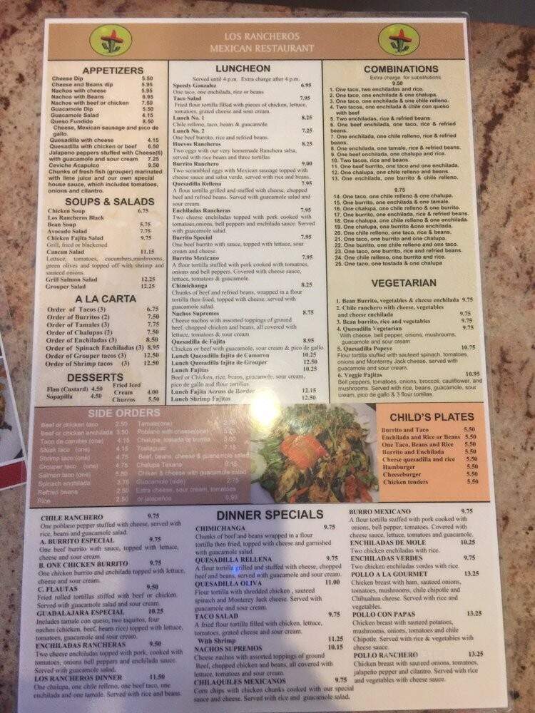 Los Rancheros Mexican Restaurant - Atlanta, GA menu_pic