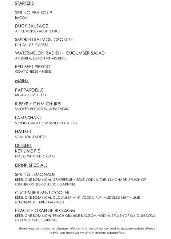 Bell's Mansion - Stanhope, NJ menu_pic