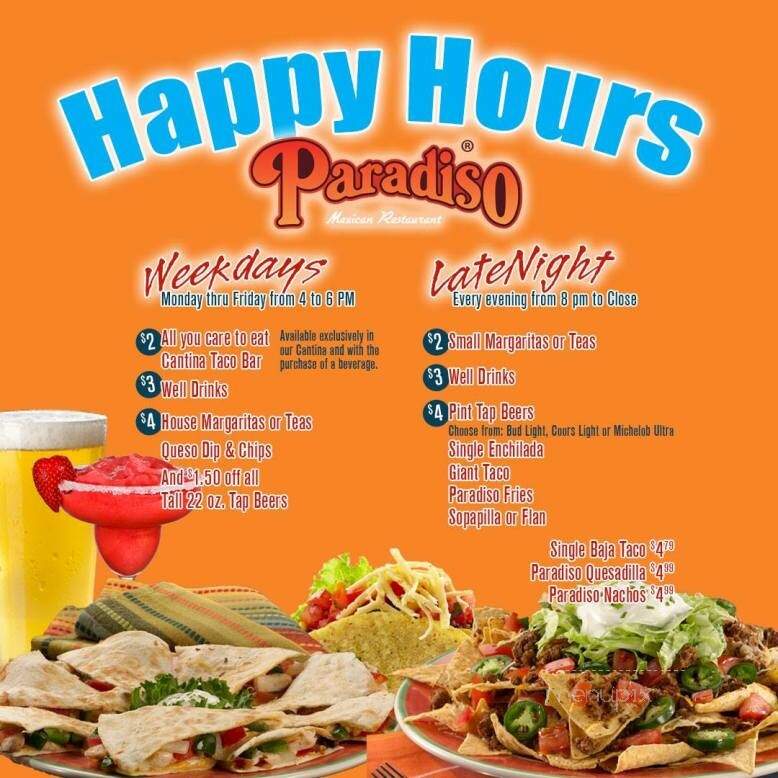 Paradiso Mexican Restaurant - Minot, ND menu_pic