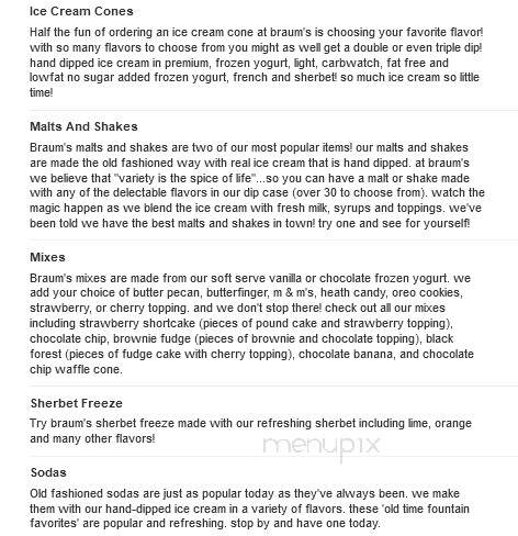 Braum's Ice Cream & Dairy - Paris, TX menu_pic