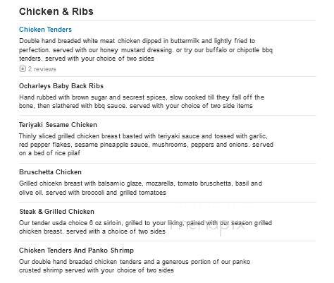 O'Charley's - Bristol, VA menu_pic