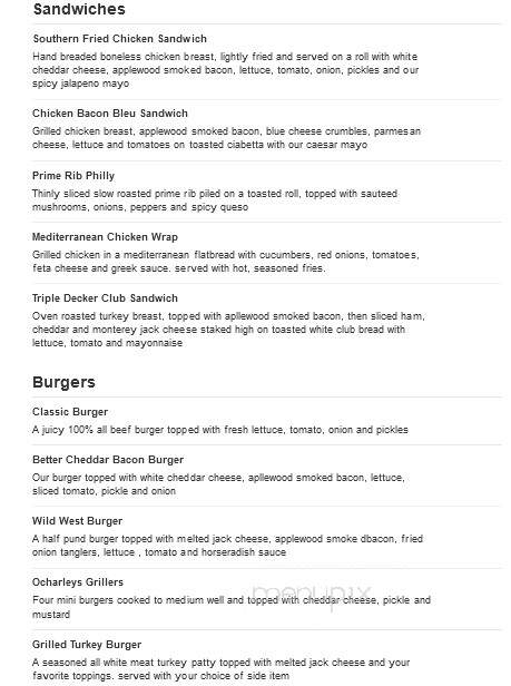 O'Charley's - Bristol, VA menu_pic