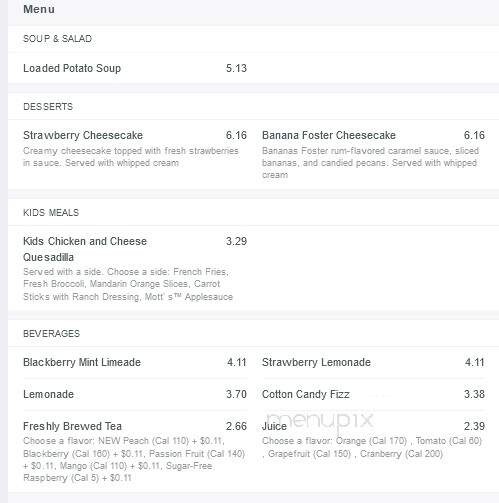 O'Charley's - Barboursville, WV menu_pic