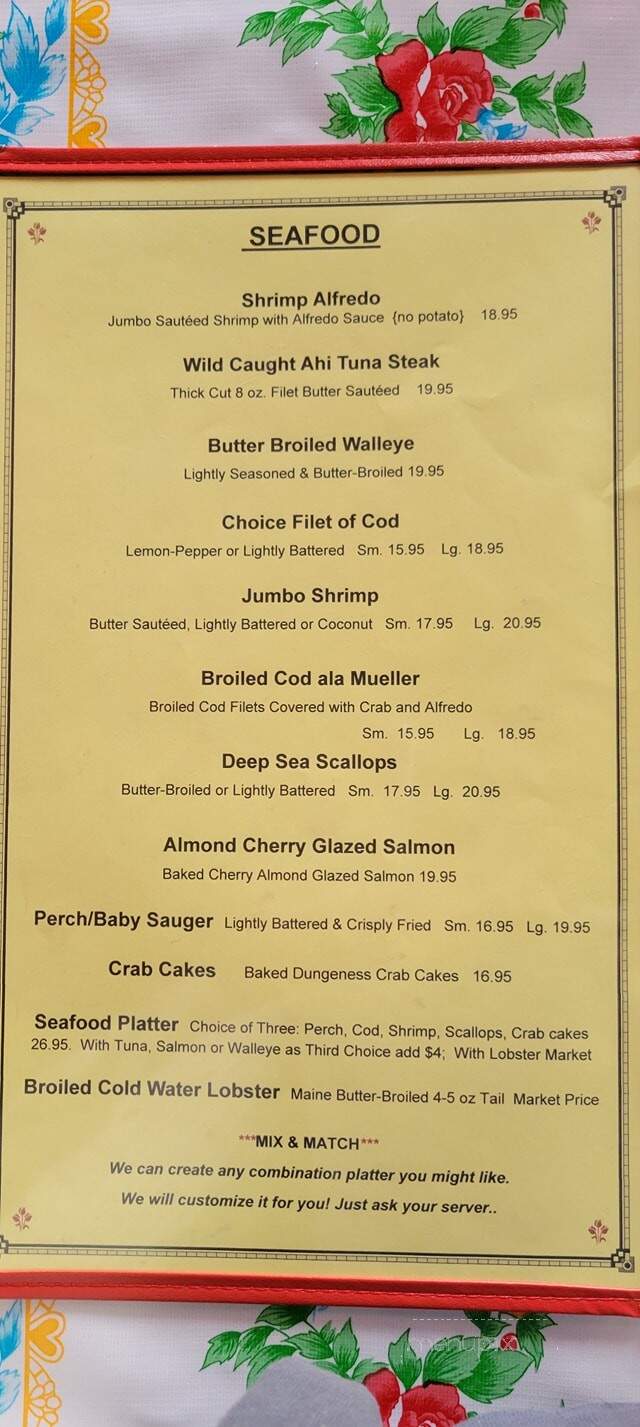 Koehring's - Kiel, WI menu_pic
