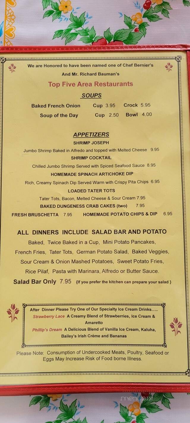 Koehring's - Kiel, WI menu_pic