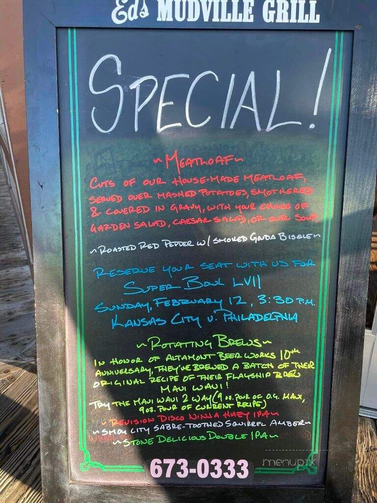 Ed's Mudville Grill - Clayton, CA menu_pic