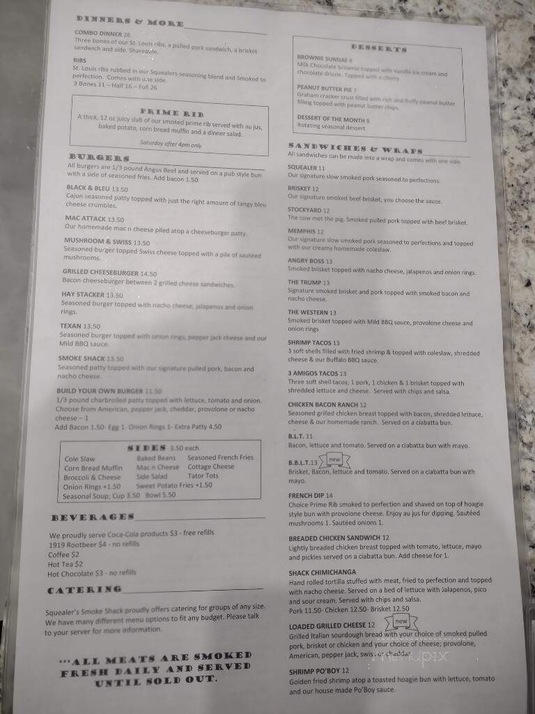 Squealers Smoke Shack - Tea, SD menu_pic