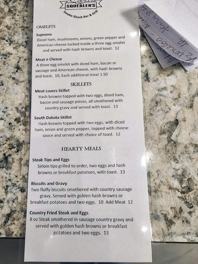 Squealers Smoke Shack - Tea, SD menu_pic