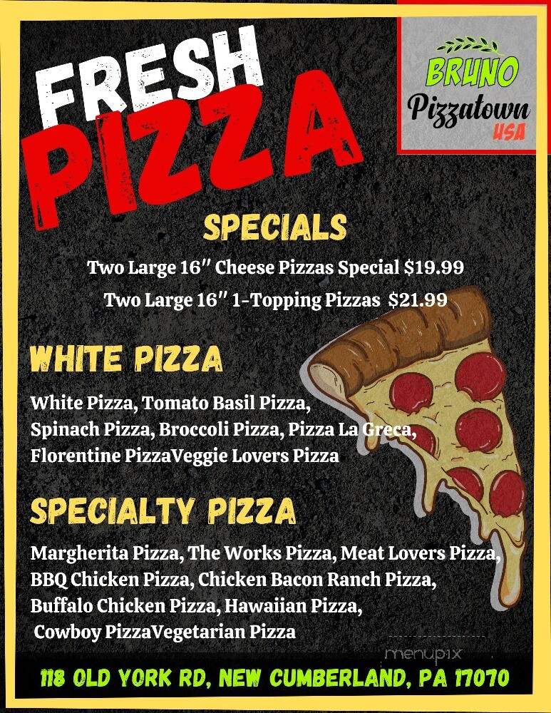 Bruno Pizzatown USA - New Cumberland, PA menu_pic