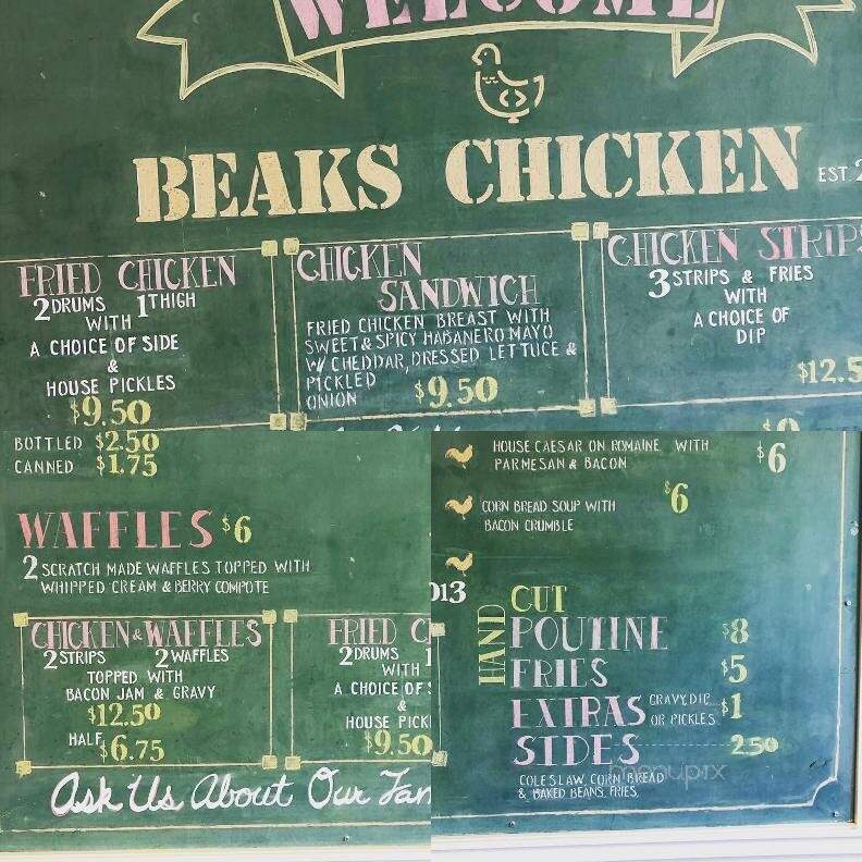 Beak's Chicken - Regina, SK menu_pic