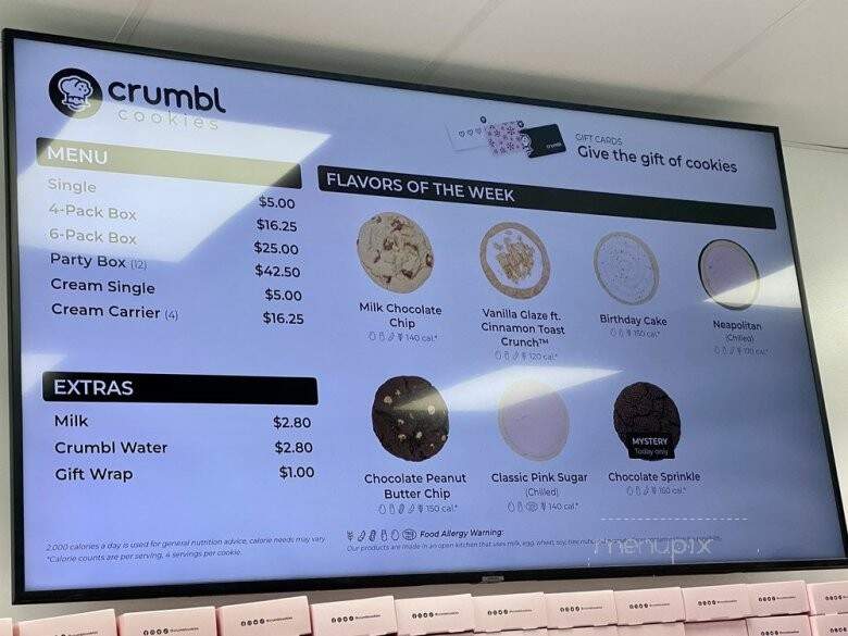 Crumbl Cookies - Roseville, CA menu_pic
