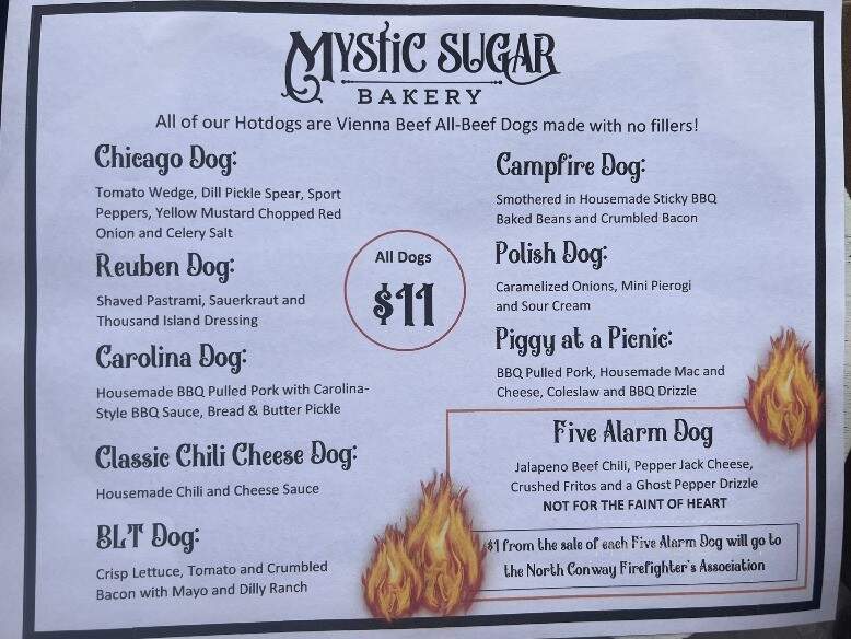 Mystic Sugar Bakery - North Conway, NH menu_pic