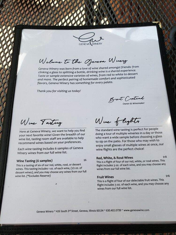 Geneva Winery & Tasting Room - Geneva, IL menu_pic