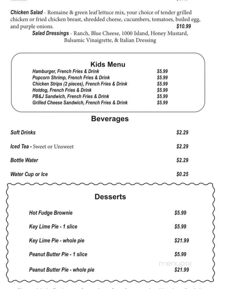 The Backwaters At the Landing - Valley, AL menu_pic