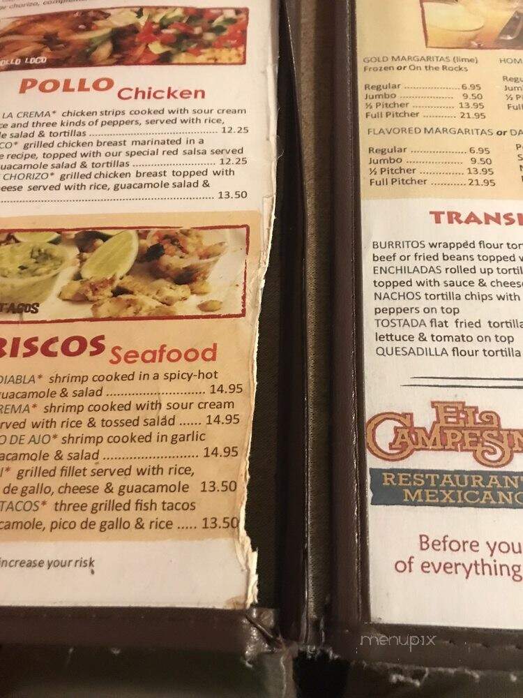 El Campesino Mexican Restaurant - Streetsboro, OH menu_pic
