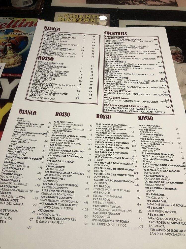 Vaccaro's Trattoria - Akron, OH menu_pic
