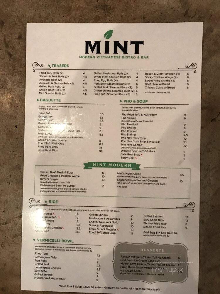 Mint Modern Vietnamese - New Orleans, LA menu_pic