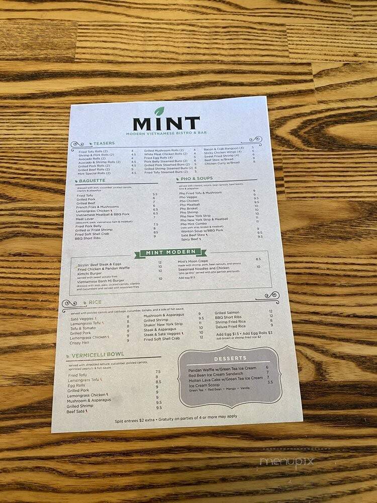Mint Modern Vietnamese - New Orleans, LA menu_pic
