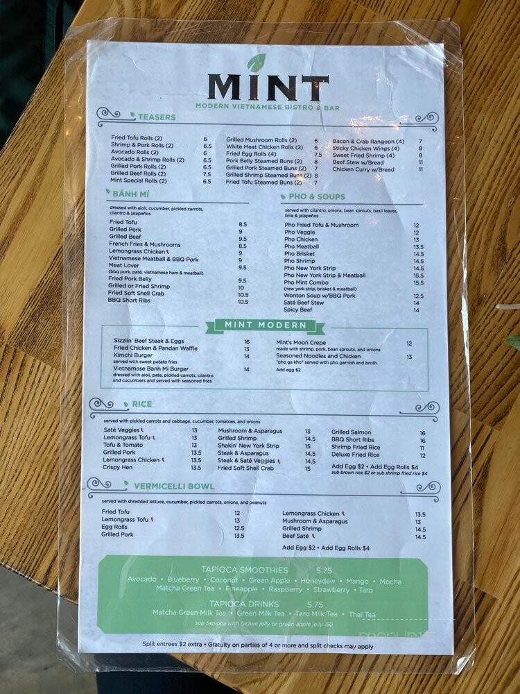 Mint Modern Vietnamese - New Orleans, LA menu_pic