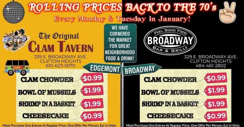 Broadway Bar & Grill - Clifton Heights, PA menu_pic