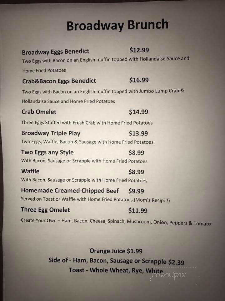 Broadway Bar & Grill - Clifton Heights, PA menu_pic