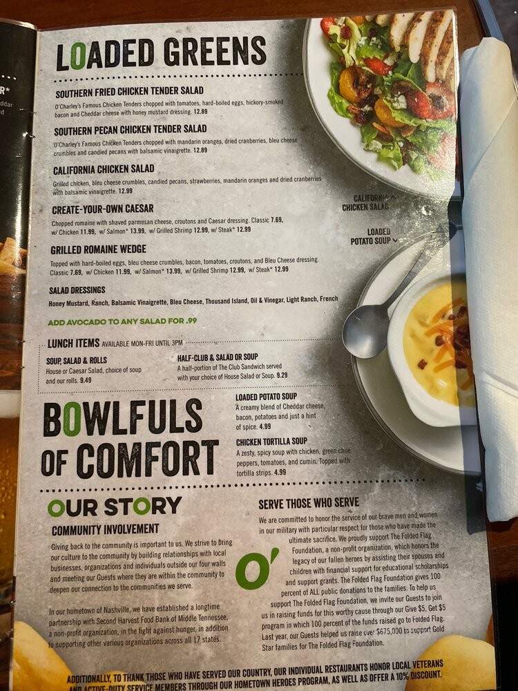 O' Charley's - Boardman, OH menu_pic