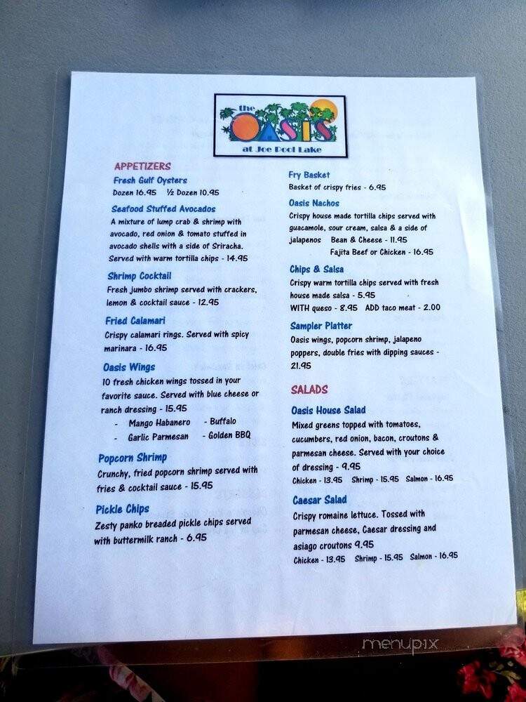 Oasis Restaurant - Grand Prairie, TX menu_pic