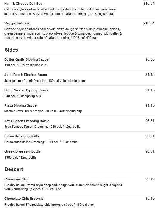 Jet's Pizza - Flat Rock, MI menu_pic