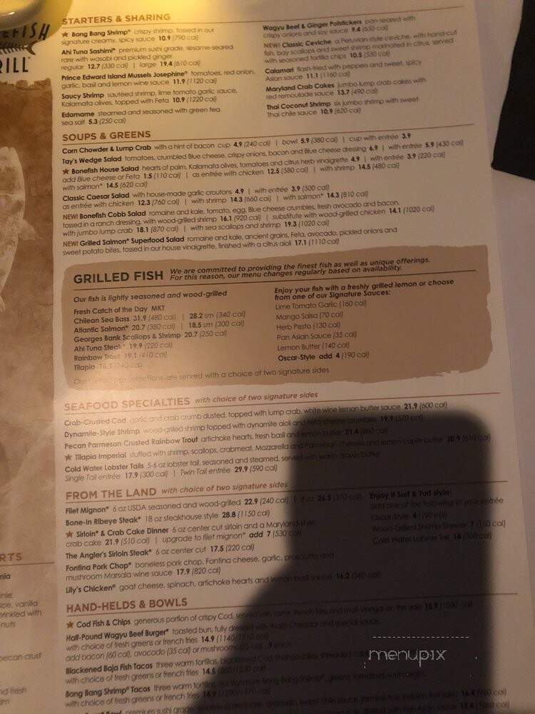 Bonefish Grill - Novi, MI menu_pic