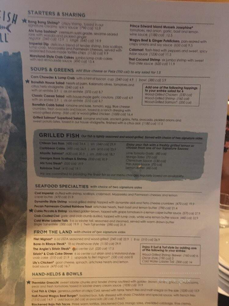 Bonefish Grill - Novi, MI menu_pic
