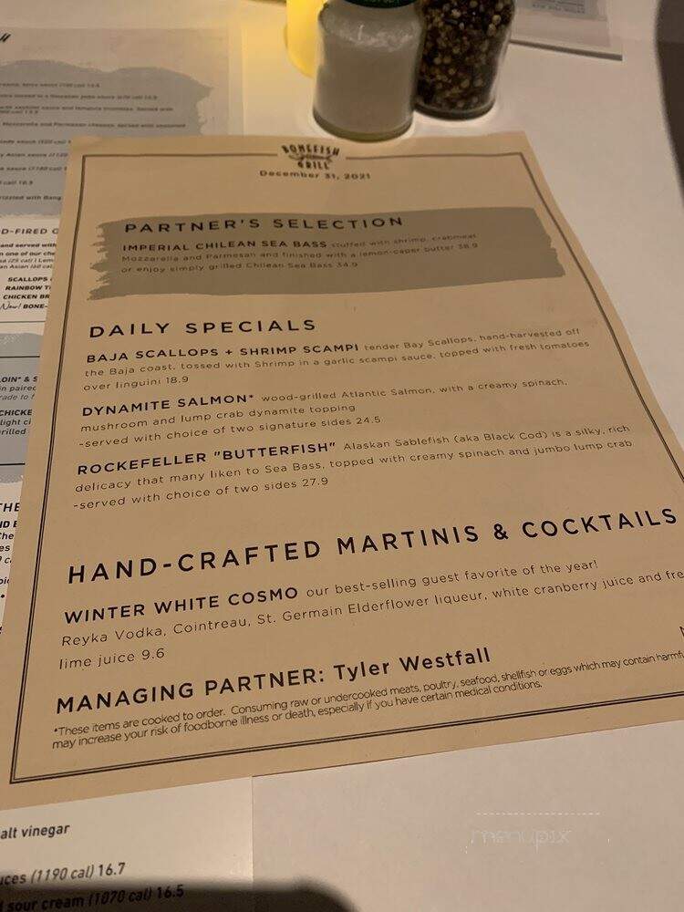 Bonefish Grill - Novi, MI menu_pic