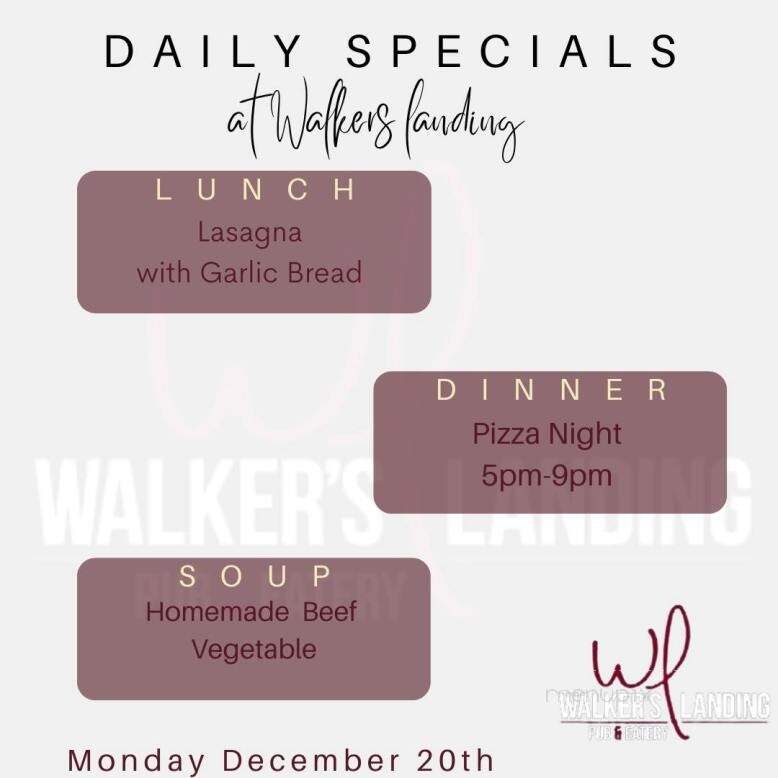 Walker's Landing Pub And Eatery - Walkerton, ON menu_pic
