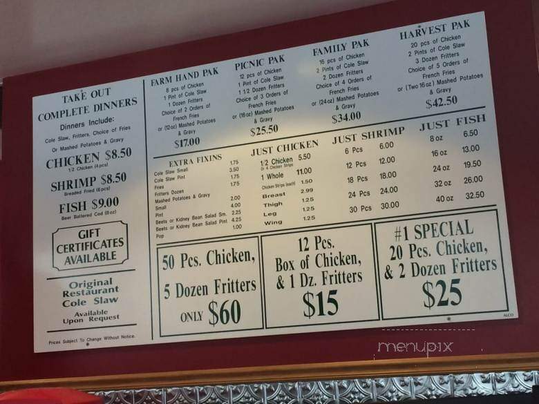 White Fence Farm - Riverside, IL menu_pic