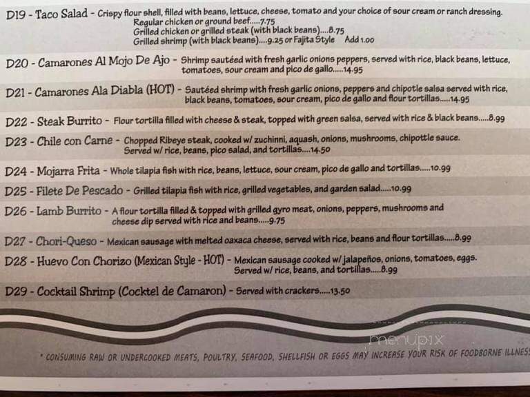 Three Amigos - Clanton, AL menu_pic