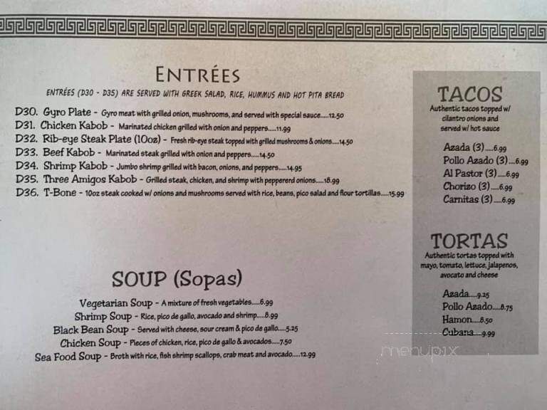 Three Amigos - Clanton, AL menu_pic