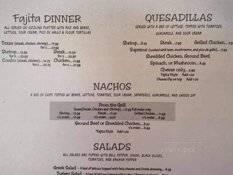 Three Amigos - Clanton, AL menu_pic