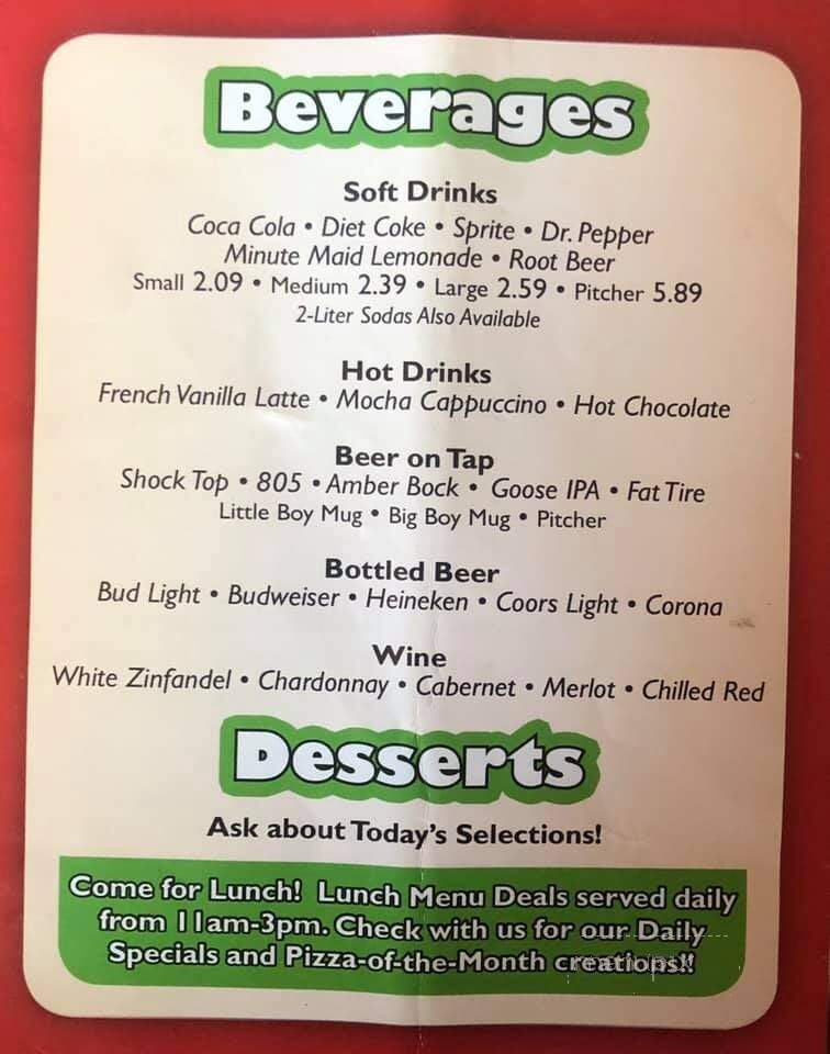 Mike's Pizza Co - Frazier Park, CA menu_pic