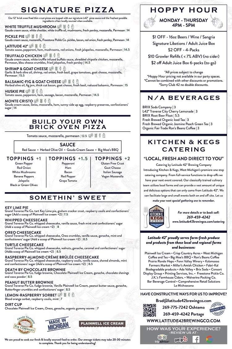 Latitude 42 Brewing Company - Kalamazoo, MI menu_pic