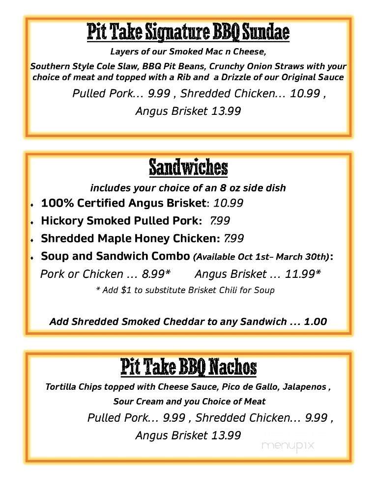 Pit Take BBQ - Greensburg, PA menu_pic