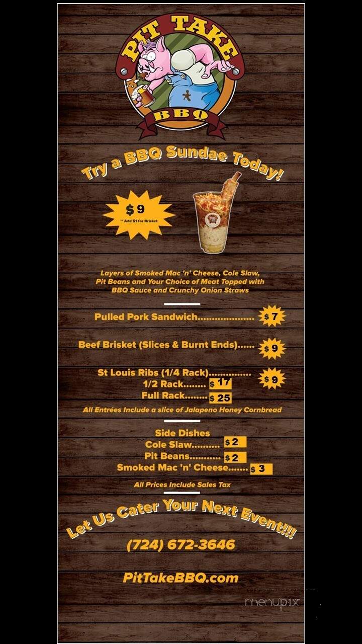 Pit Take BBQ - Greensburg, PA menu_pic