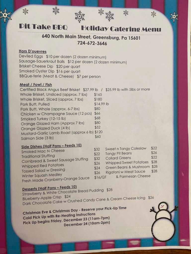 Pit Take BBQ - Greensburg, PA menu_pic
