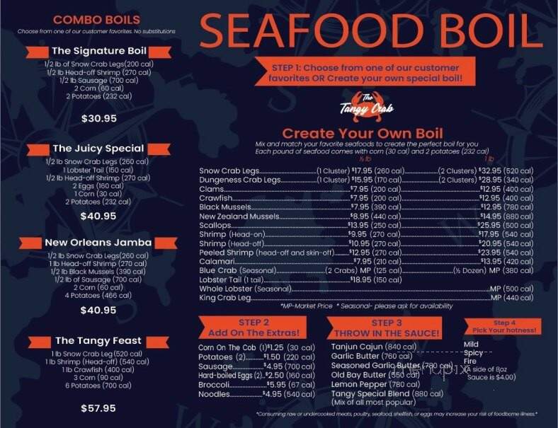 The Tangy Crab - Flint, MI menu_pic