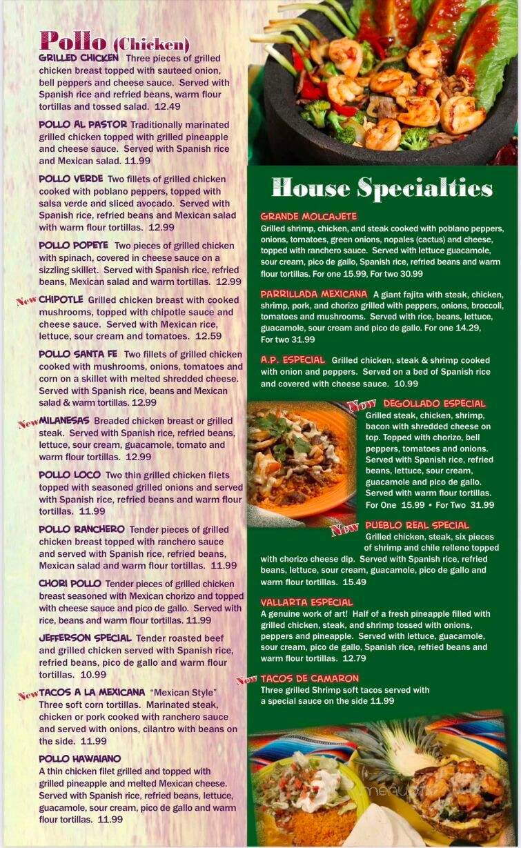 Pueblo Real - Girard, PA menu_pic