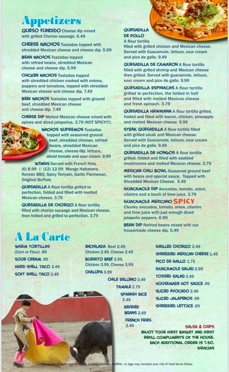 Pueblo Real - Girard, PA menu_pic