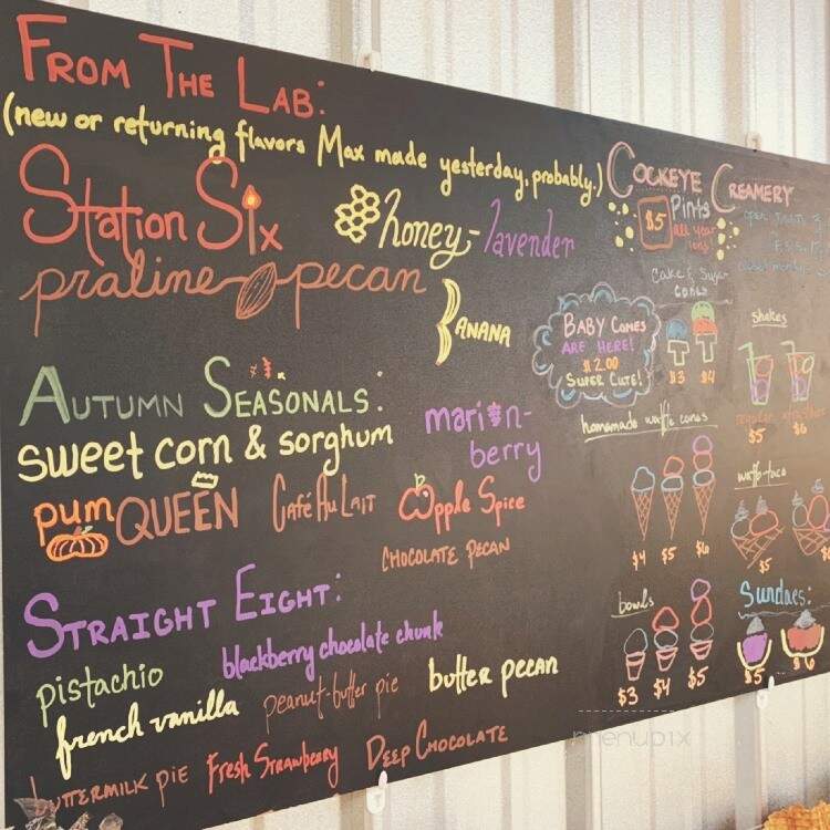 Cockeye Creamery - Warren, OH menu_pic