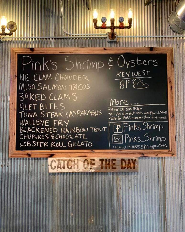 Pink's Shrimp & Oysters - Palatine, IL menu_pic