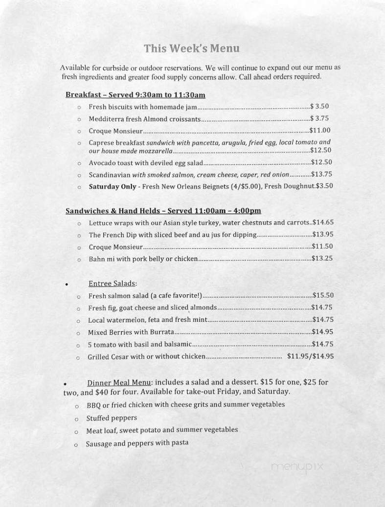 Myriam's Table Cafe - Ligonier, PA menu_pic