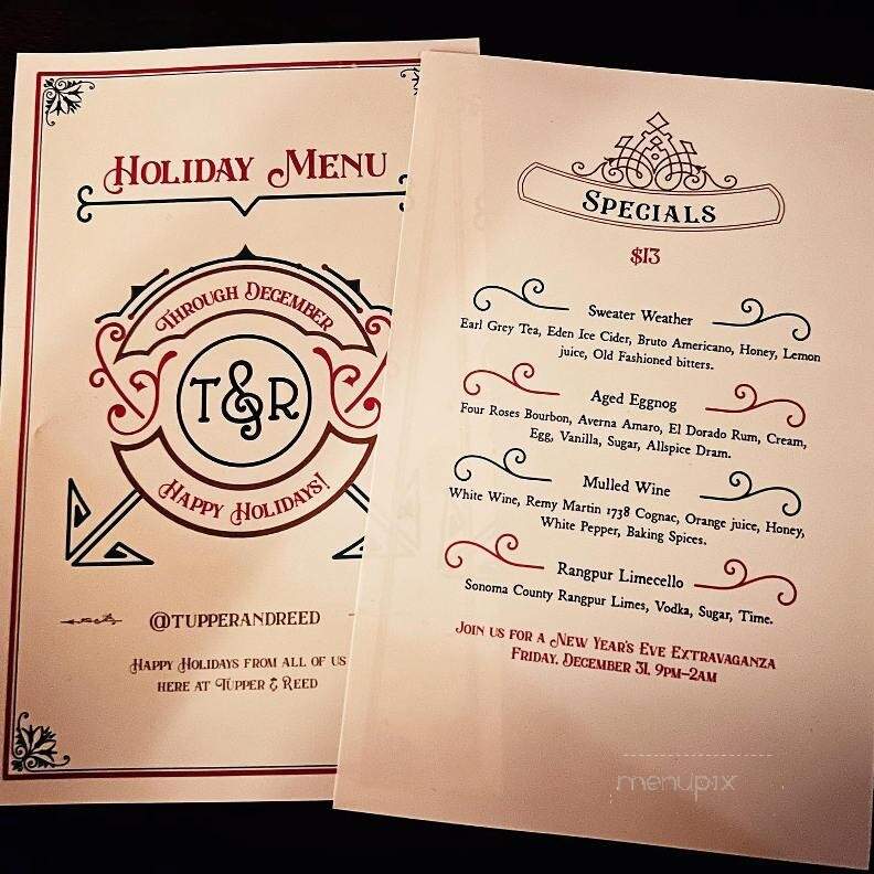 Tupper and Reed - Berkeley, CA menu_pic