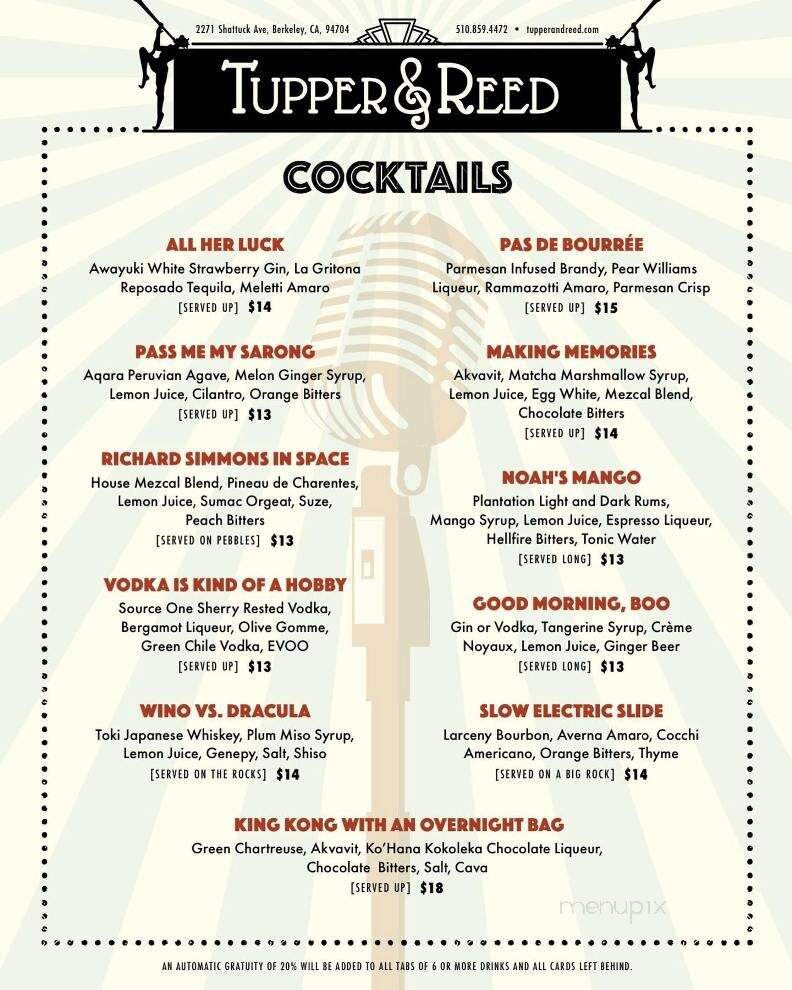 Tupper and Reed - Berkeley, CA menu_pic