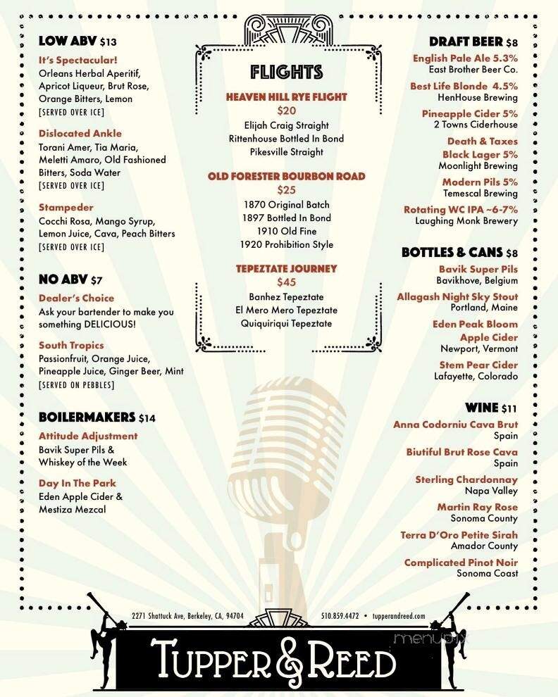 Tupper and Reed - Berkeley, CA menu_pic